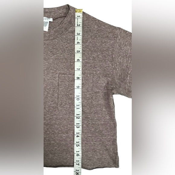 ADC Light Heather Burgundy Crop Short Sleeve T-Shirt Size XSmall Juniors - Picture 4 of 5